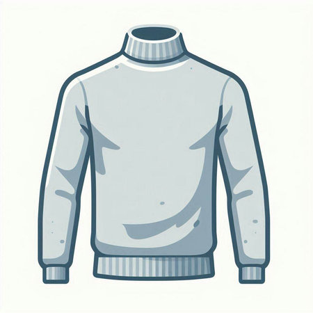Illustration of a long sleeve sweater isolated on a white background.のイラスト素材