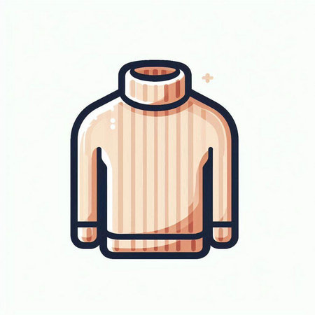 Vector illustration of a knitted sweater in a flat style on a white background.のイラスト素材