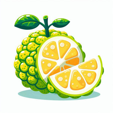 Citrus fruit. Vector illustration isolated on a white background.のイラスト素材