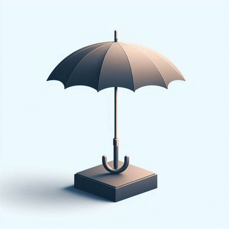 Umbrella on a white background. 3D illustration. 3D rendering.のイラスト素材