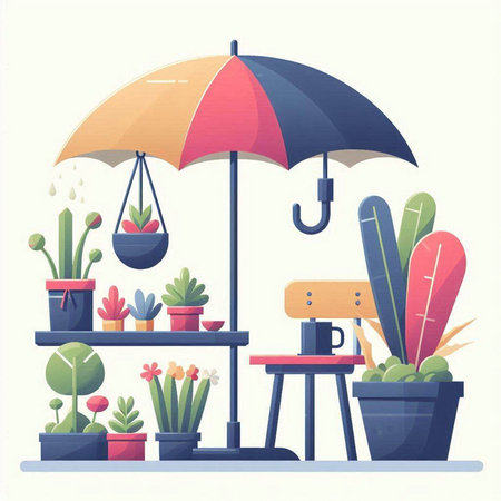 Flower shop vector illustration. Isolated on a white background.のイラスト素材