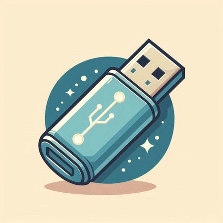 Usb flash drive icon. Vector illustration in a flat style.のイラスト素材