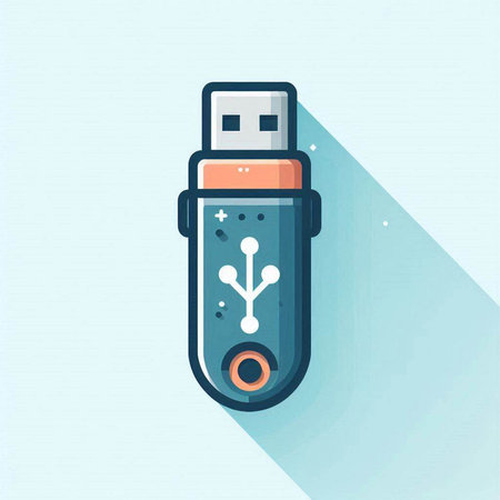 Usb flash drive icon. Flat design style modern vector illustration.のイラスト素材