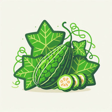 Cucumber vector illustration. Cucumis sativus.のイラスト素材