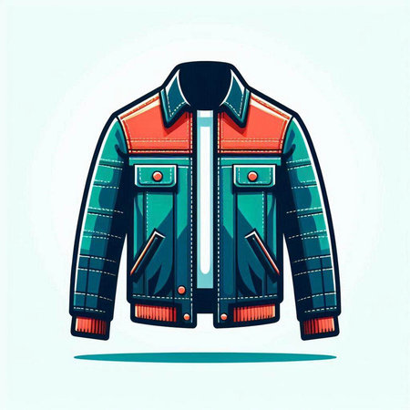 Vector illustration of a male jacket in retro style. Vector illustration.のイラスト素材