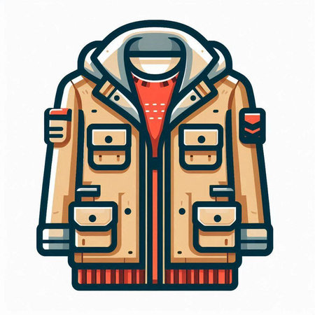 Vector illustration of a winter jacket. Isolated on white background.のイラスト素材