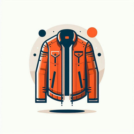 Vector illustration of a jacket with a hood in a flat style.のイラスト素材