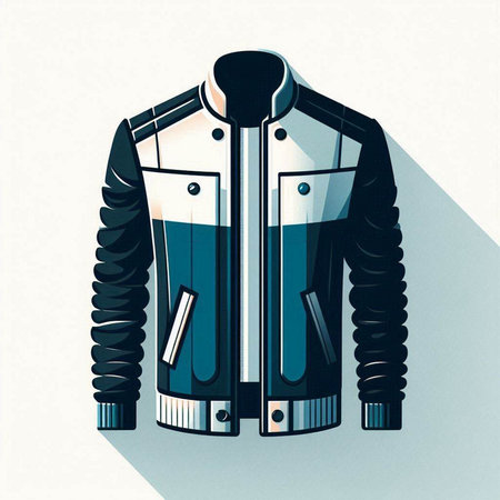 Men's jacket with long shadow. Vector illustration in retro style.のイラスト素材