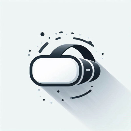 Virtual reality glasses icon, flat design, long shadow, eps10のイラスト素材