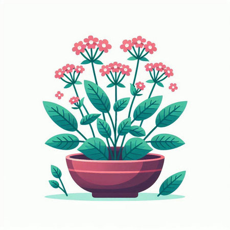 Plant in a pot. Vector illustration in flat cartoon style.のイラスト素材