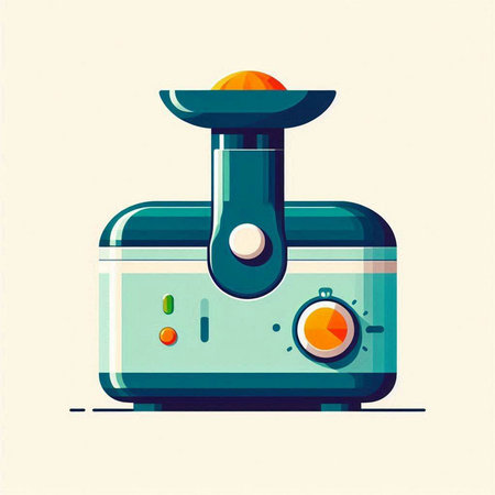 Vector illustration of a modern electric juicer in flat design style.のイラスト素材
