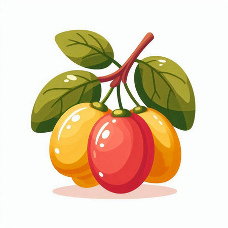 Cherry berry vector illustration. Isolated on white background.のイラスト素材