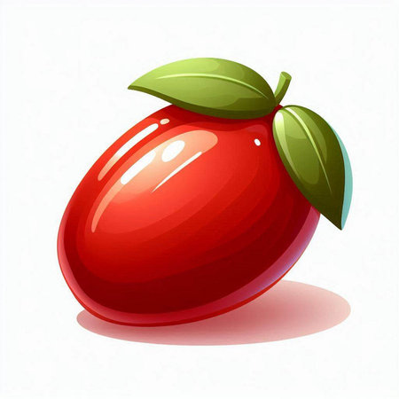 Illustration of a fresh red cranberry on a white background.のイラスト素材