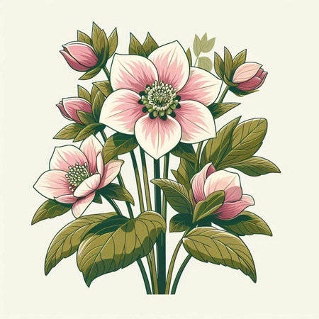Bouquet of flowers. Hand drawn vector illustration in vintage style.のイラスト素材