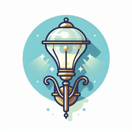 Lantern icon, vector illustration. Flat design style with long shadow.のイラスト素材