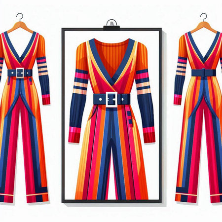 Fashionable women's clothing. Set of clothes on a white background.のイラスト素材