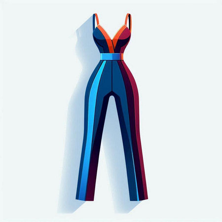 Women's pants on a mannequin. Vector illustration in flat styleのイラスト素材