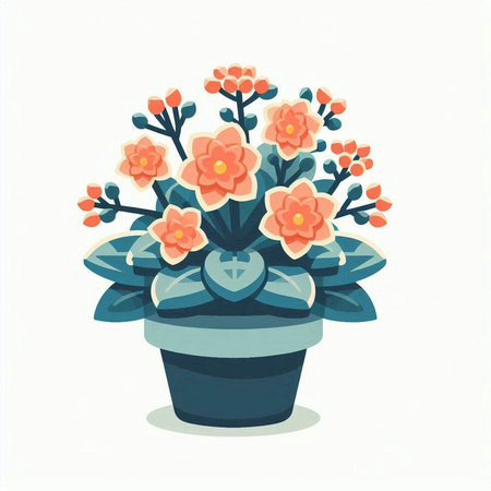 Flowerpot with succulent plants. Vector illustration in cartoon style.のイラスト素材