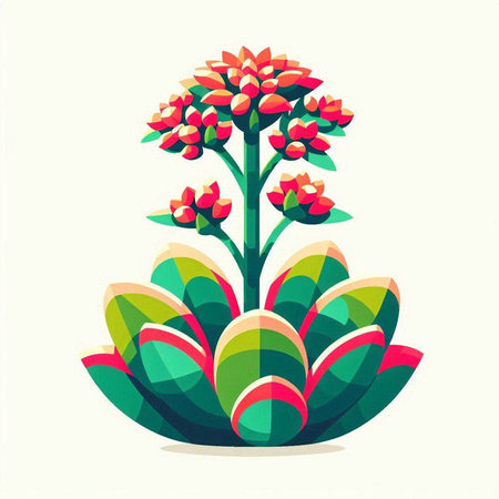 Succulent plant vector illustration. Isolated succulent plant on white background.のイラスト素材