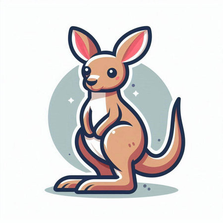 Kangaroo icon. Cartoon kangaroo icon. Vector illustration.のイラスト素材