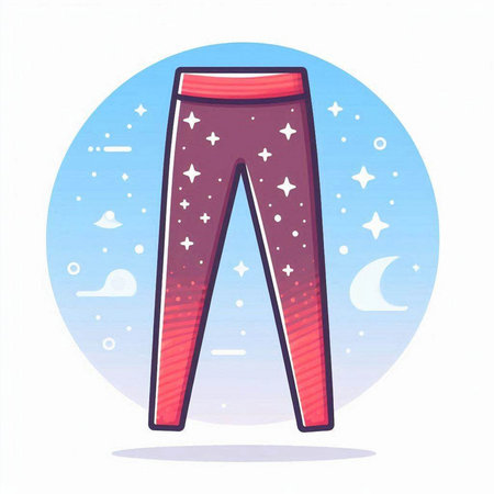 Trousers on the background of the night sky. Vector illustrationのイラスト素材