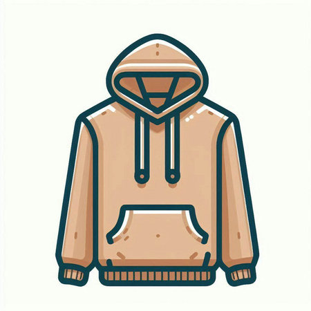 Vector illustration of a hooded sweatshirt on a white background.のイラスト素材