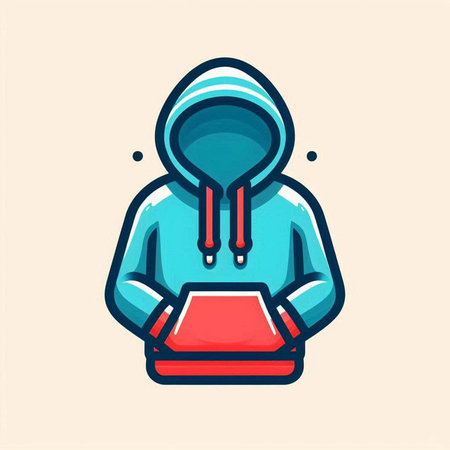 Hoodie icon. Vector illustration of a hoody with a hood.のイラスト素材