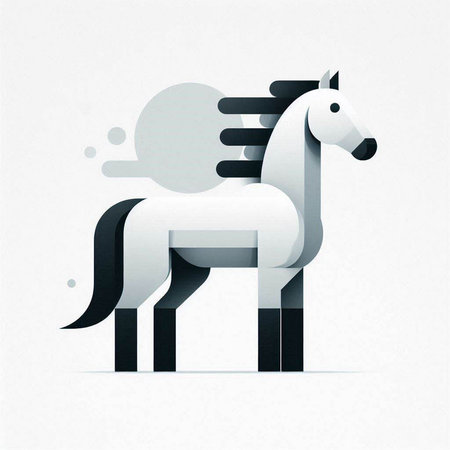Horse icon on white background. Vector illustration. Eps 10.のイラスト素材
