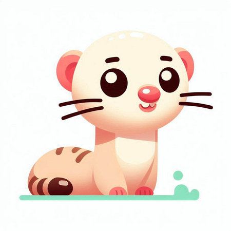 Cute cartoon mouse. Vector illustration on a white background. Isolated.のイラスト素材