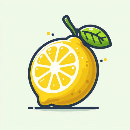 Lemon fruit vector illustration. Cute cartoon lemon fruit icon.のイラスト素材