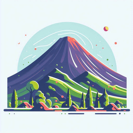 Mt. Fuji. Japan. Landscape. Vector illustration.のイラスト素材