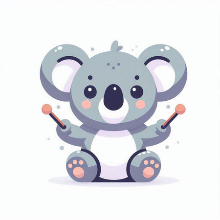 Cute cartoon koala. Funny koala. Vector illustration.のイラスト素材