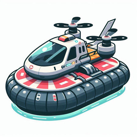 Helicopter on a white background. Vector illustration in cartoon style.のイラスト素材