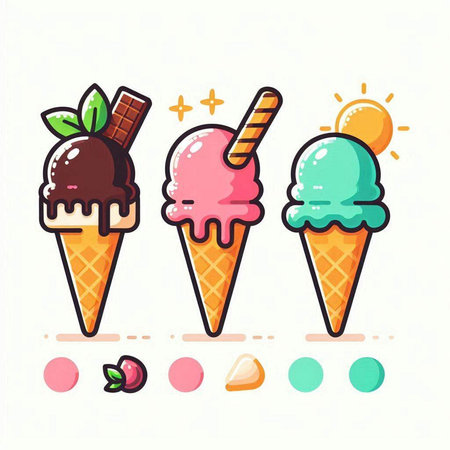 Ice cream vector illustration. Ice cream icon. Ice cream icon.のイラスト素材