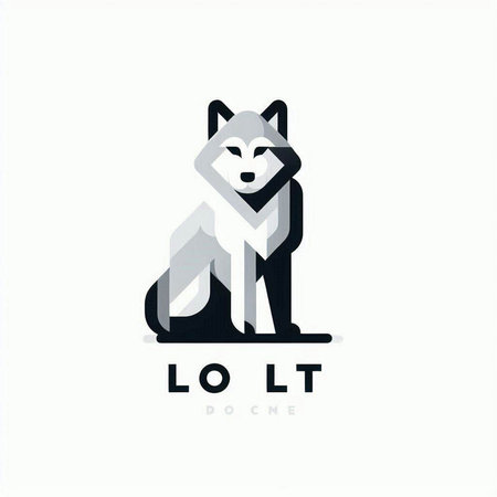 Logo design of a wolf. Vector illustration of a wolf.のイラスト素材