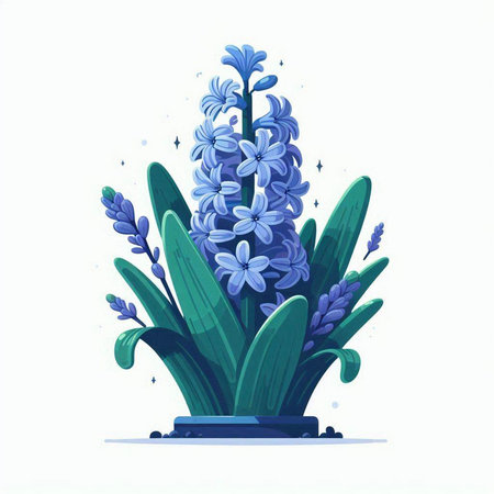 Blue hyacinth flowers isolated on white background. Vector illustration.のイラスト素材