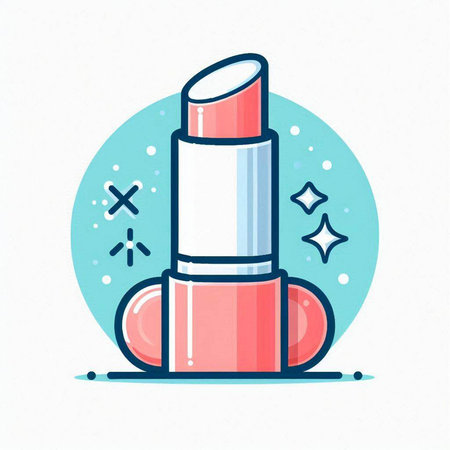 Lipstick icon. Vector illustration of lipstick in flat style.のイラスト素材