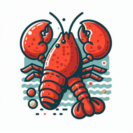 Lobster vector icon. Crayfish in cartoon style.のイラスト素材