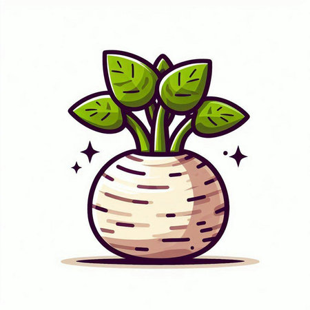 Vector illustration of a plant in a pot on a white background.のイラスト素材