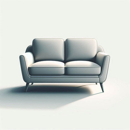 Sofa on a white background. 3D illustration. 3D rendering.のイラスト素材