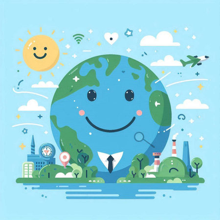 Vector illustration of save the planet concept. Flat style design for web, site, advertising, banner, poster, board and print.のイラスト素材