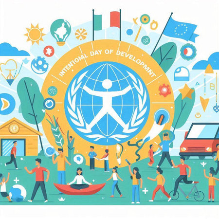 People around the globe. Vector illustration in flat cartoon style. Global communication concept.のイラスト素材