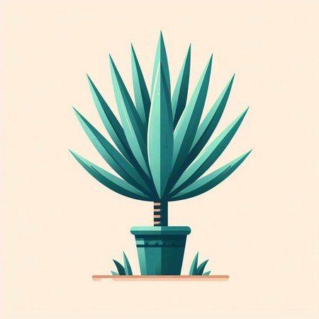 Cactus in a pot. Vector illustration of a houseplant.のイラスト素材