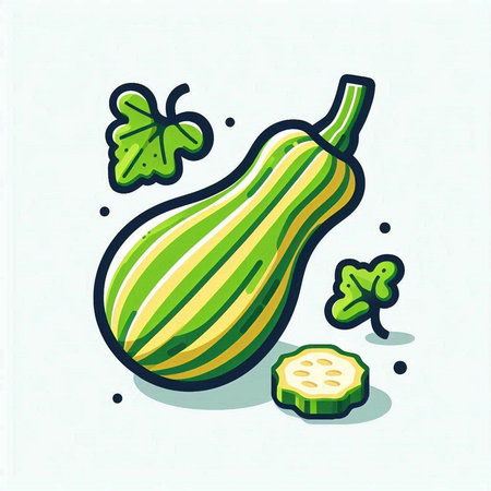 Zucchini icon. Vector illustration. Hand drawn zucchini.のイラスト素材