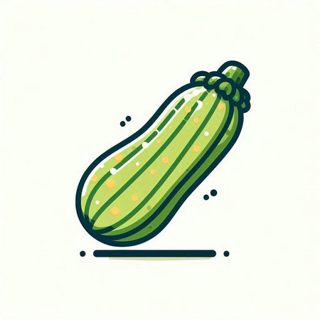 Zucchini doodle icon. Vector illustration of fresh vegetable.のイラスト素材
