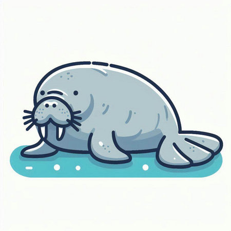 Vector illustration of a cute seal. Vector illustration of a seal.のイラスト素材