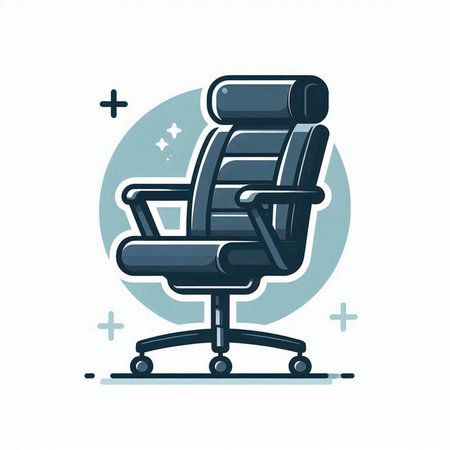 Office chair icon. Vector illustration. Modern thin line flat design.のイラスト素材