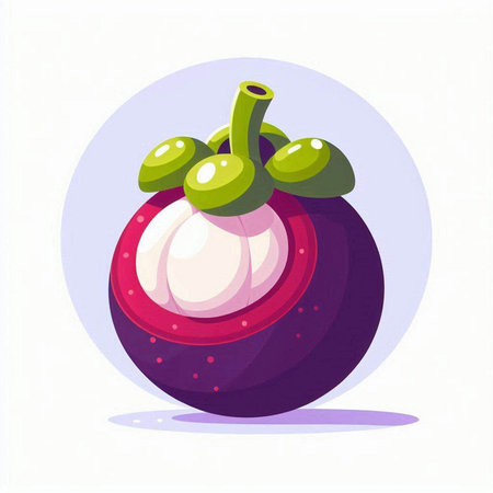 mangosteen vector illustration. Exotic tropical fruit. Exotic fruit.のイラスト素材
