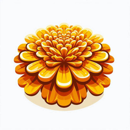 Orange chrysanthemum isolated on white background. Vector illustration.のイラスト素材