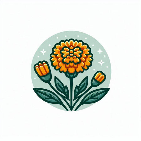 Flower icon in flat style. Flower vector illustration. Floral design element.のイラスト素材